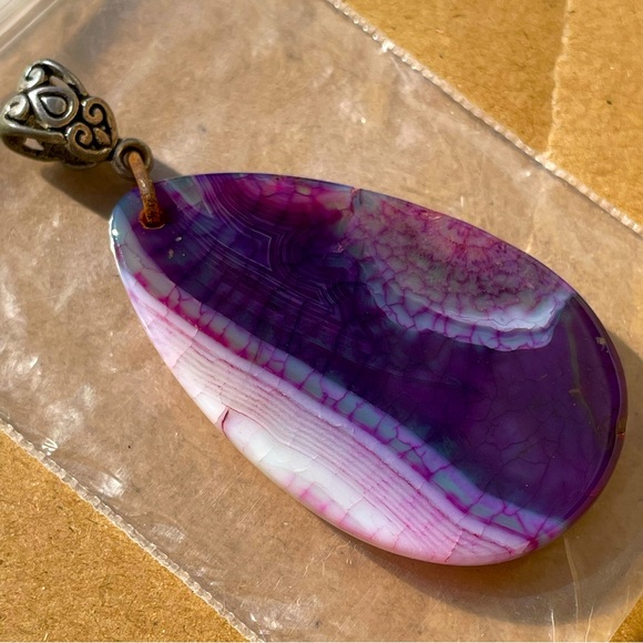 Amethyst Polished Stone Pendant - Picture 3 of 3